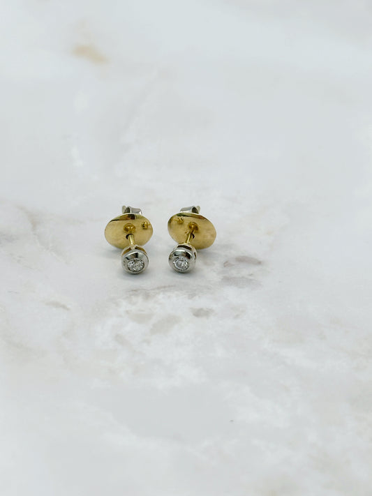 Klassische Diamant Ohrstecker 750 Gelbgold
