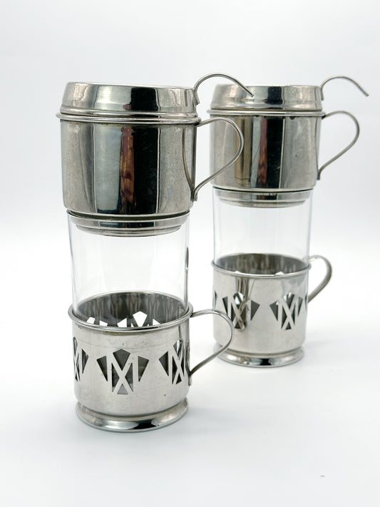 Set 2 Vintage Kaffeebereiter versilbert