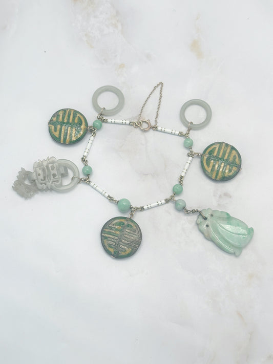 Vintage Armband mit Jade