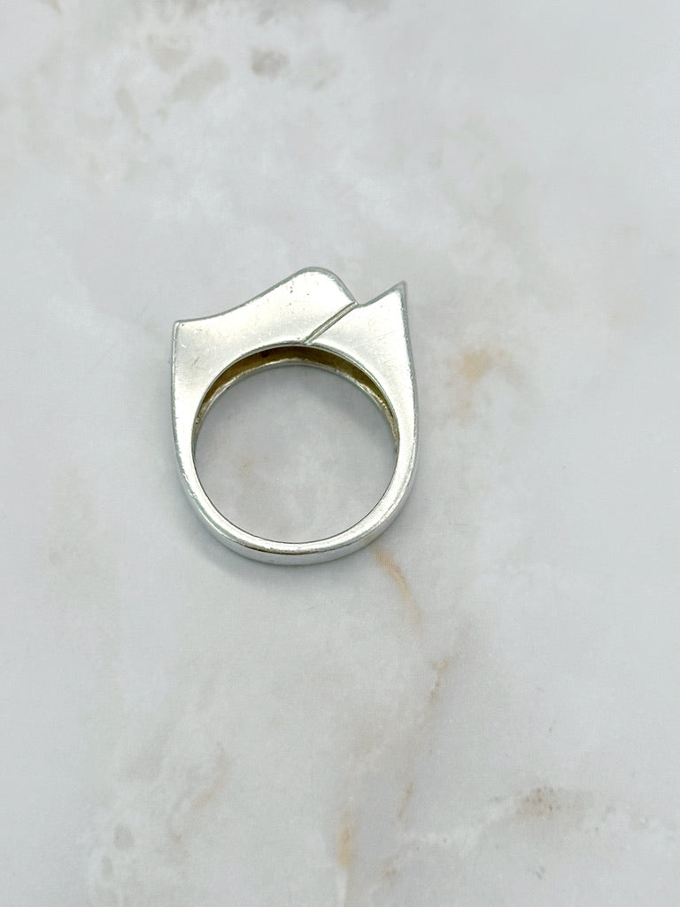 Chunky Sterling Silber Ring – Abstrakte Eleganz