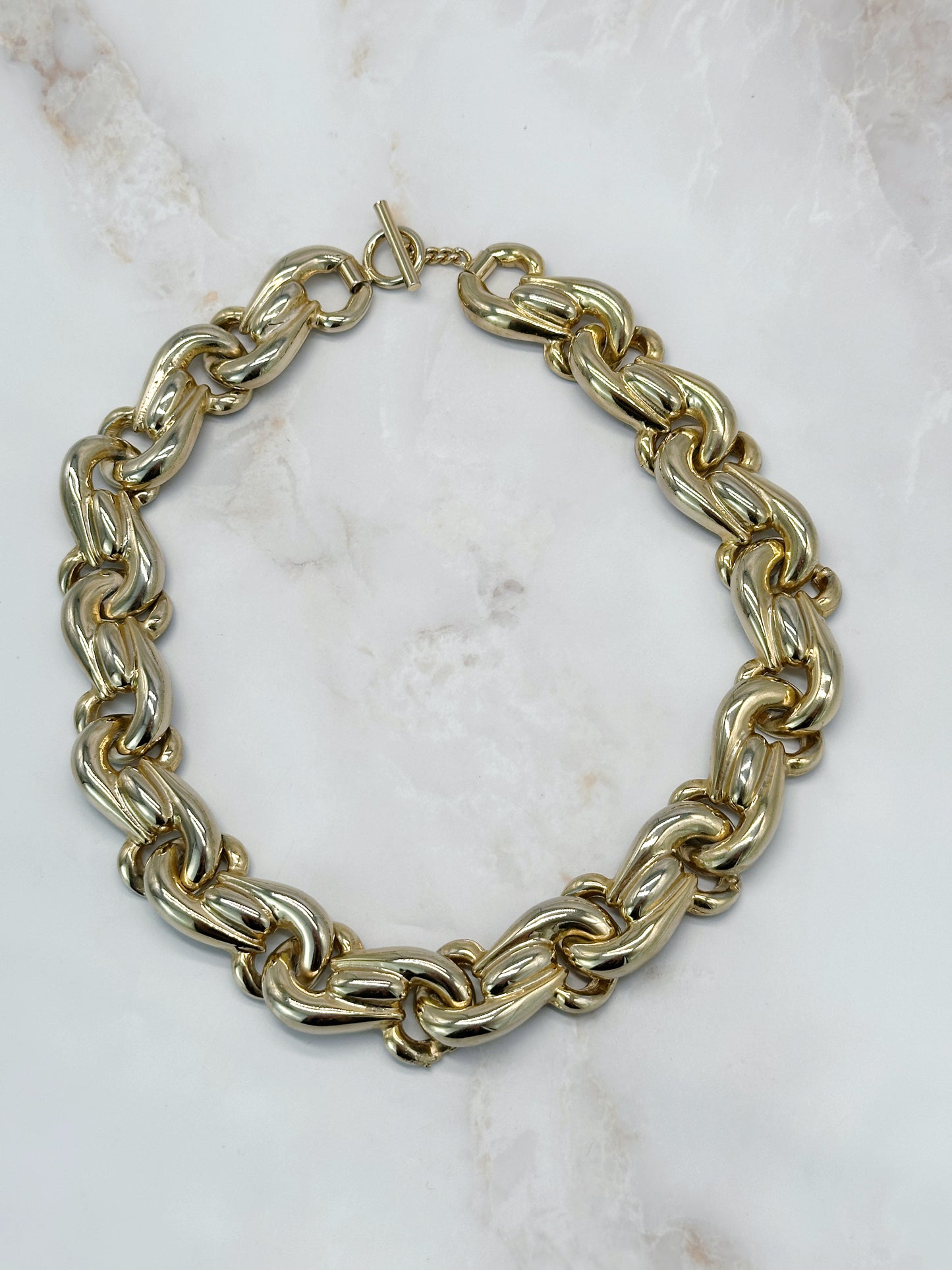 Massives Vintage Gliedercollier Vergoldet