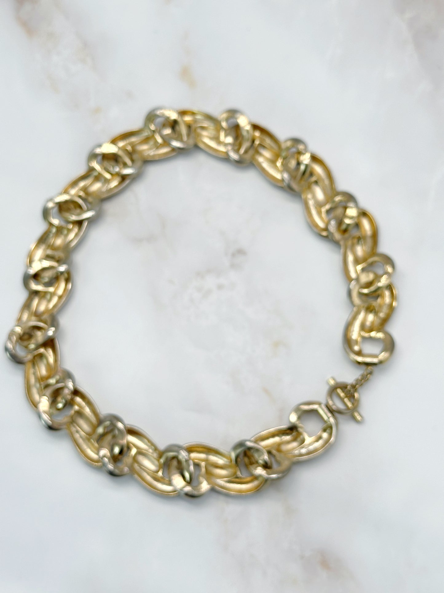 Massives Vintage Gliedercollier Vergoldet