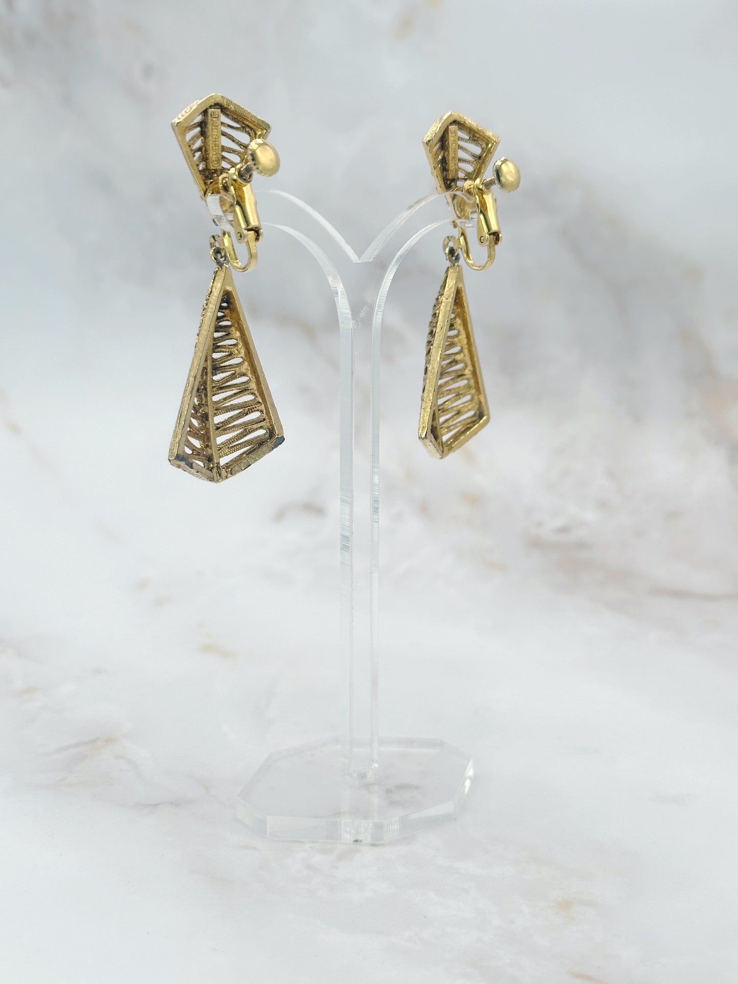 Vendome Gold-Plated Lattice Clip-On Earrings