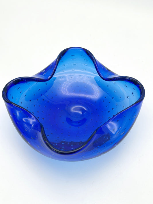 Murano-Glasschale in Blitzblau