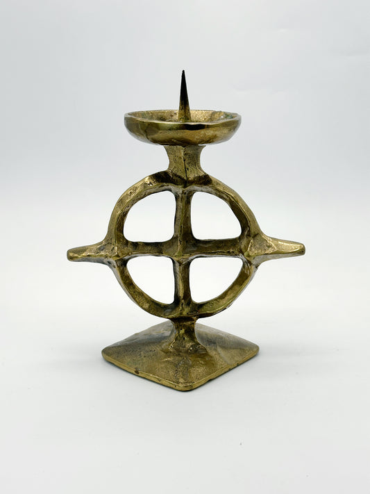 Vintage Kerzenständer Brutalismus Messing