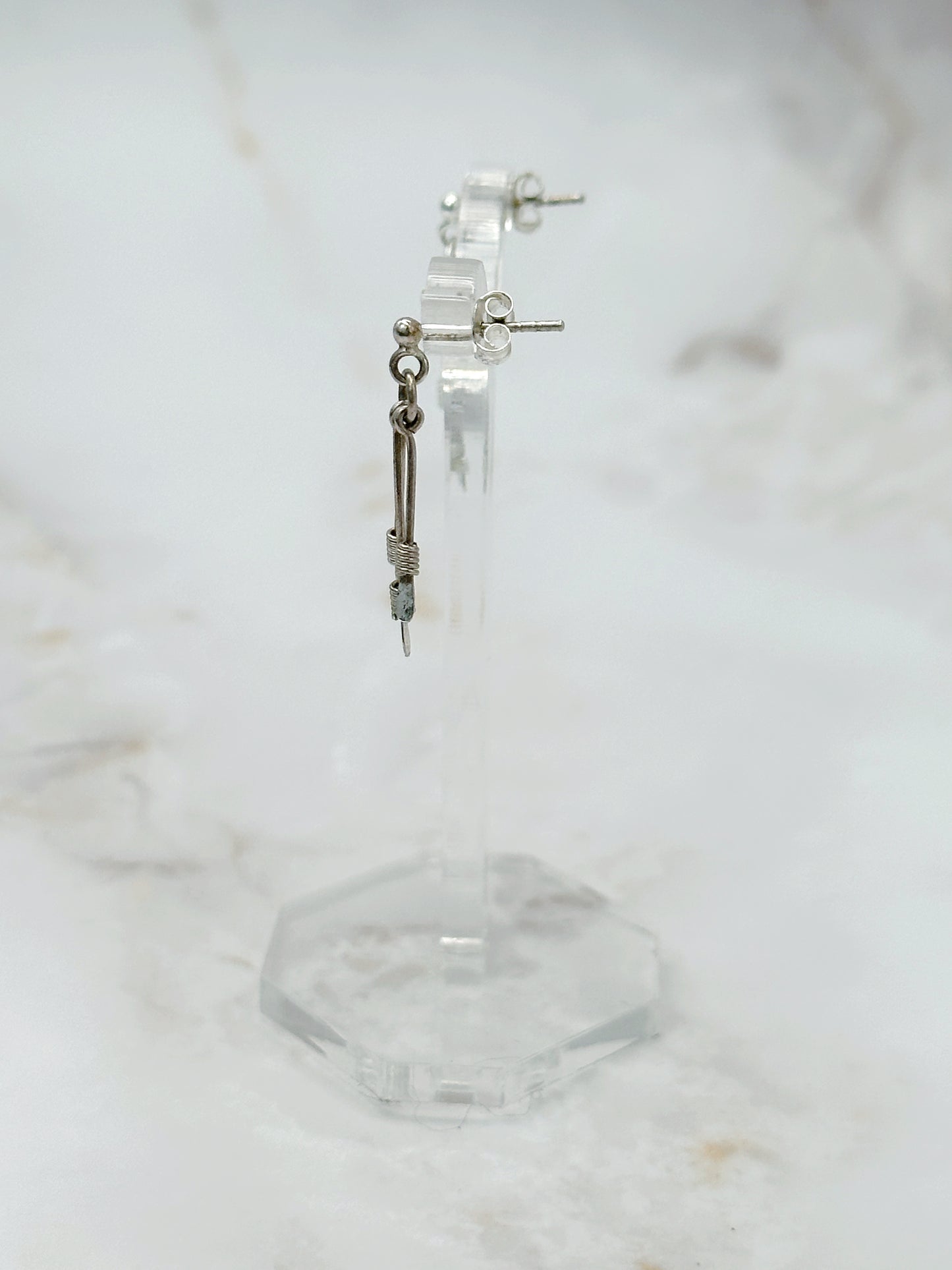 Minimalistische Ohrstecker Silber mit Hängenden Stäben