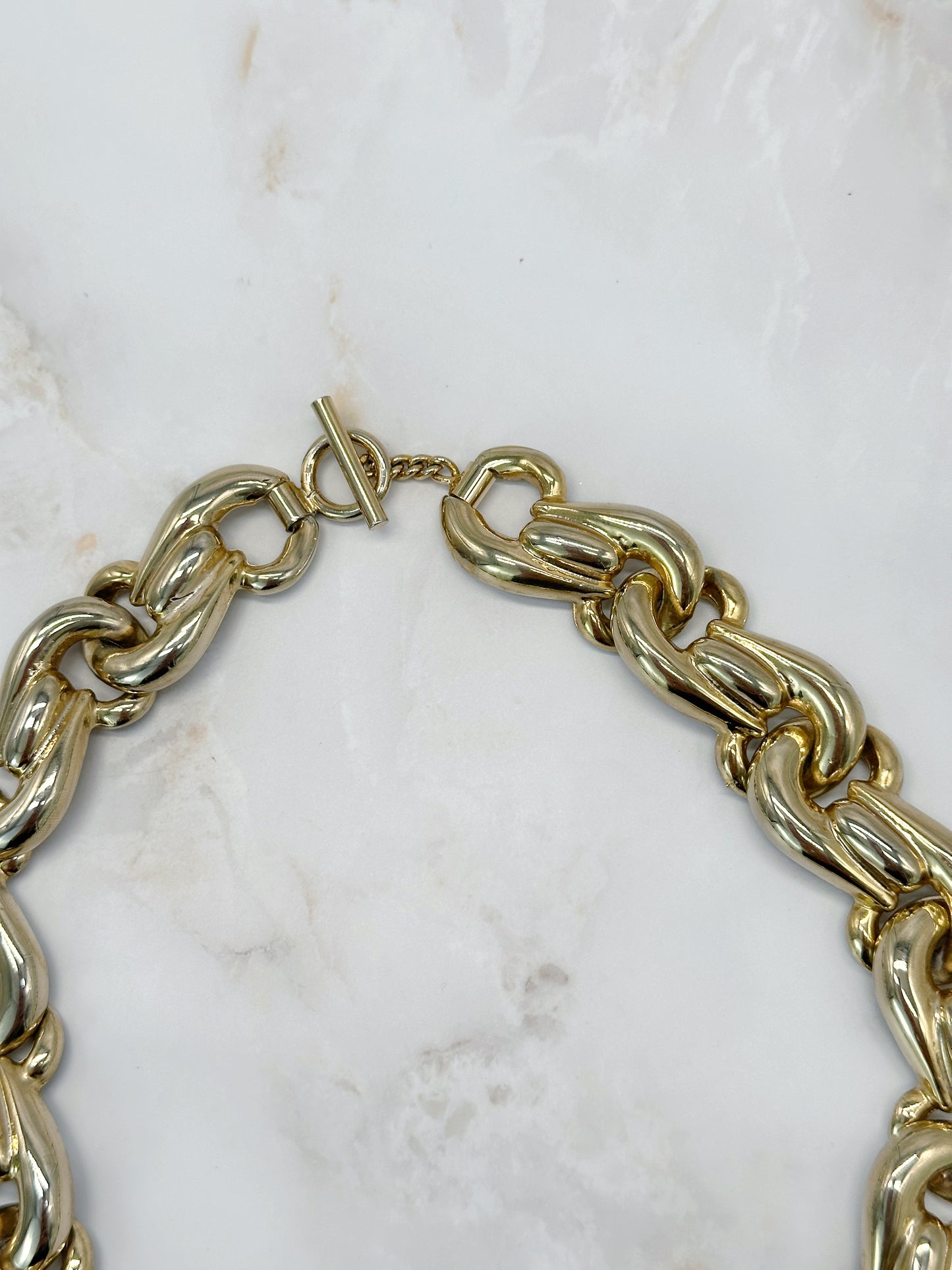 Massives Vintage Gliedercollier Vergoldet