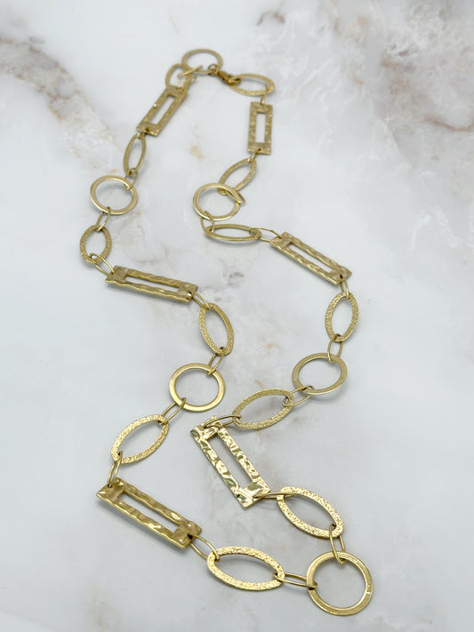 Lange Vintage Gliederkette Vergoldet Formvielfalt