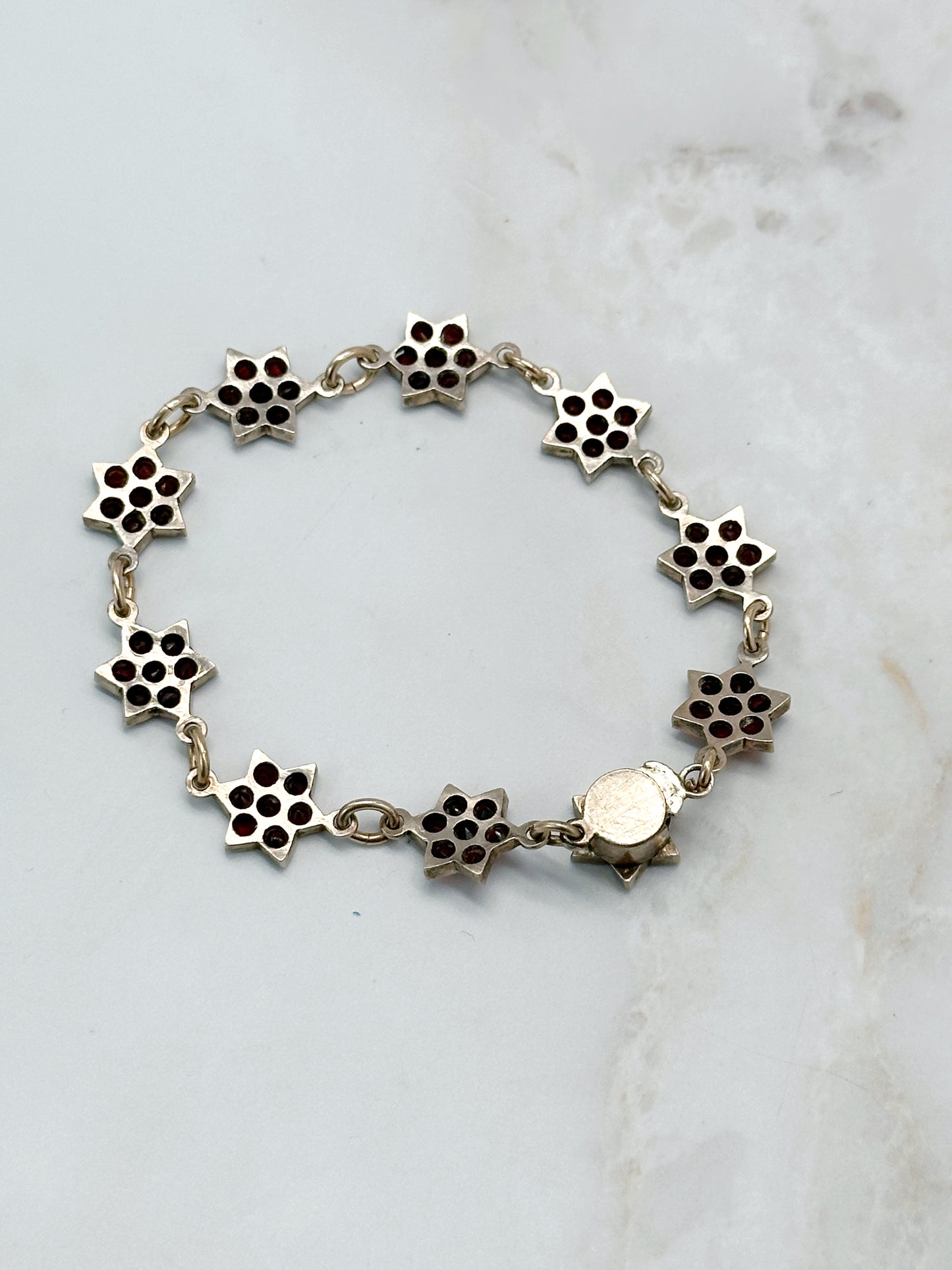 Armband Böhmischer Granat Sterne