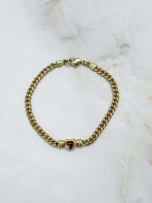 Vergoldetes Vintage Armband mit Herzmotiv