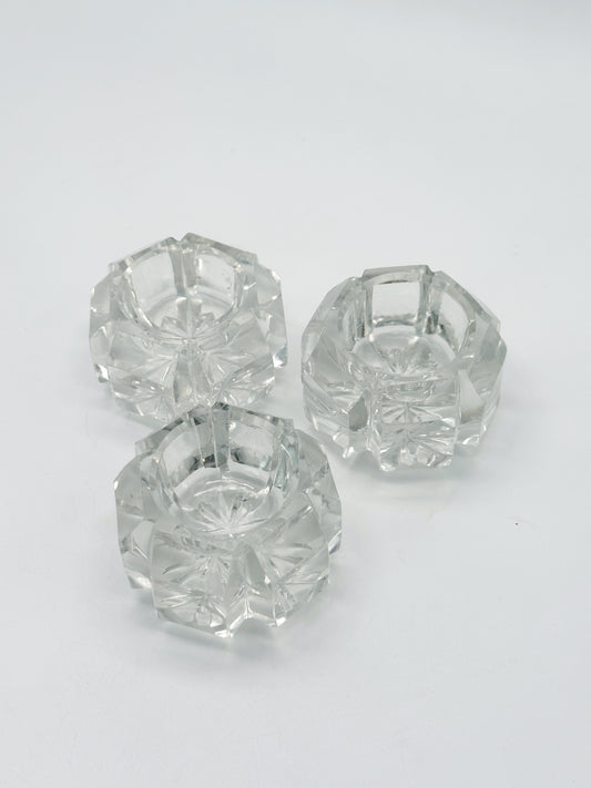 Set 3 Salzfässchen Kristallglas Geschliffen