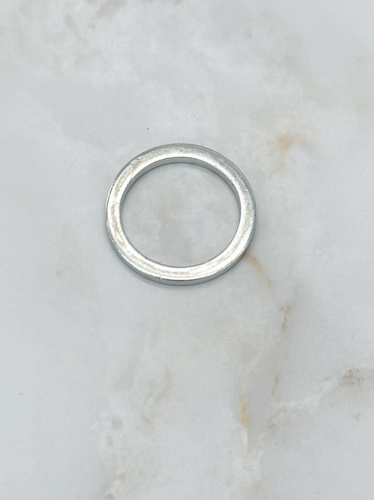 Vorsteckring Silber, eckige Ringschiene, 925 Sterling Silber