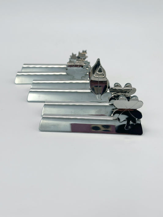 6 Stück Vintage Tischkartenhalter Blättermotive