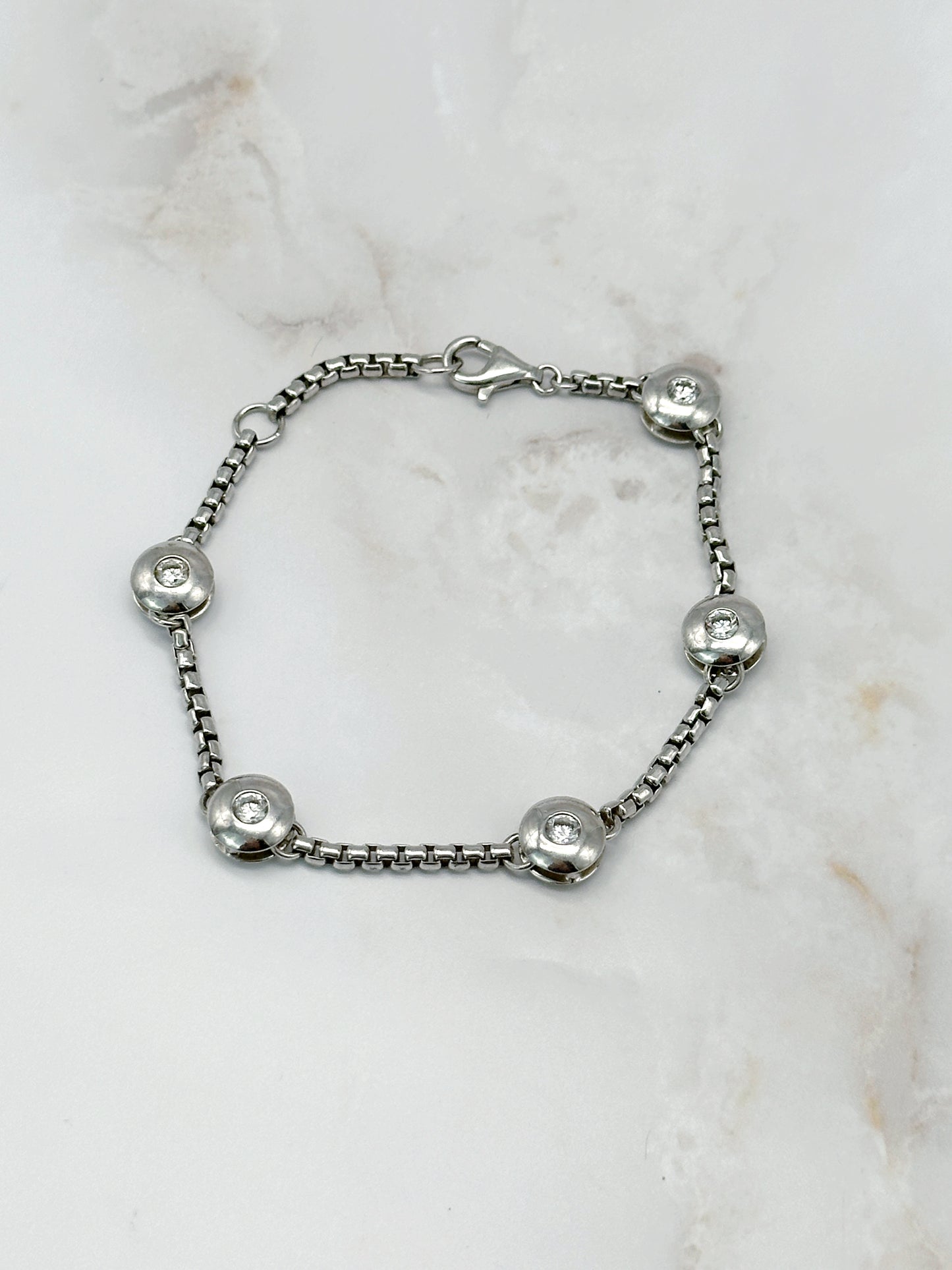 Vintage Silber Armband mit Strass