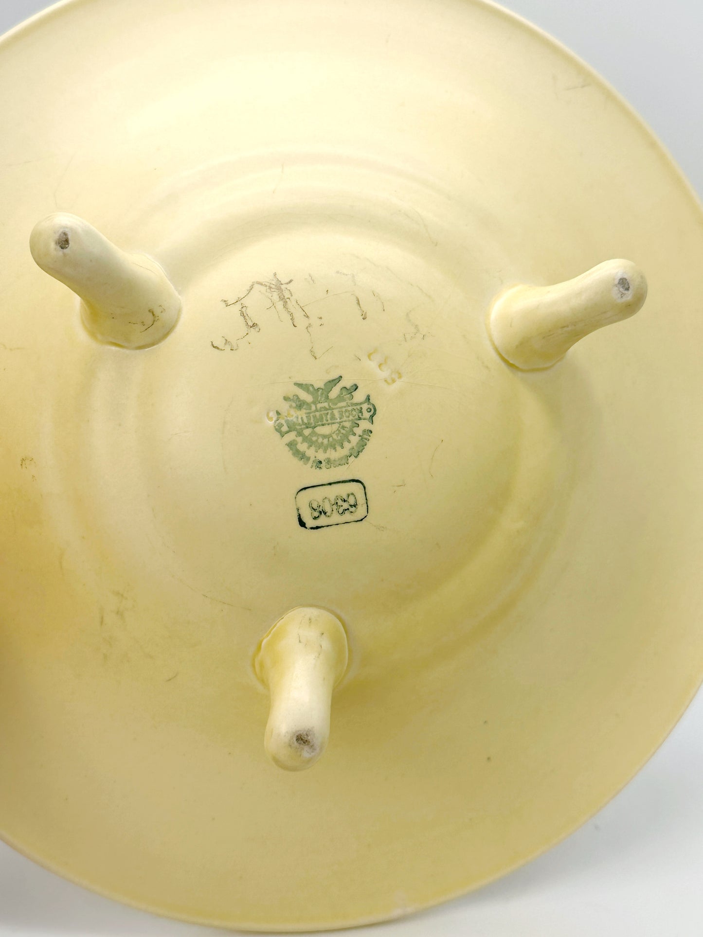 Vintage Schale 1930er von Villeroy & Boch – Spritzdekor mit Blättermotiv