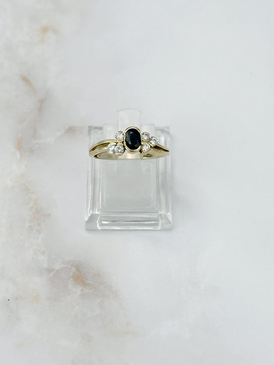 Vintage Ring mit Saphir & Diamant