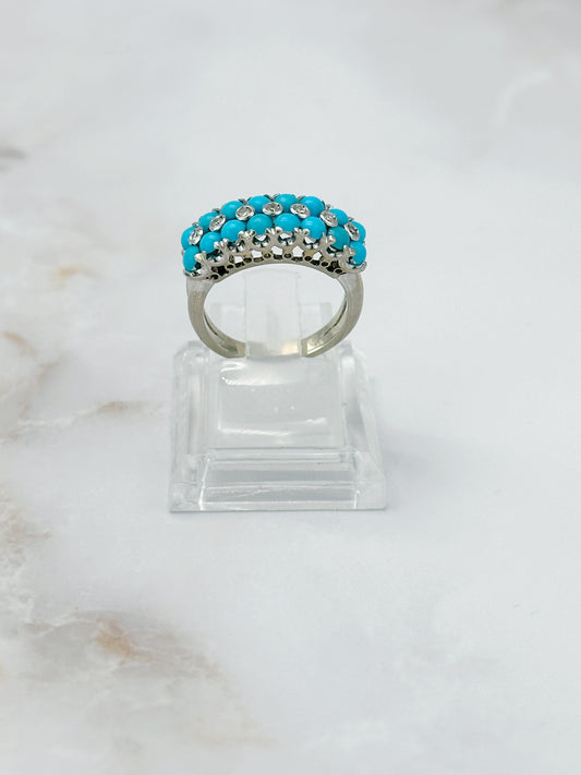 Vintage Ring mit Türkis & Diamant