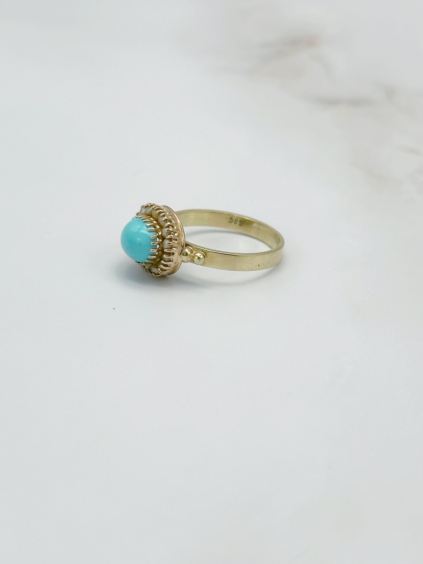 Zarter Vintage Ring mit Türkis