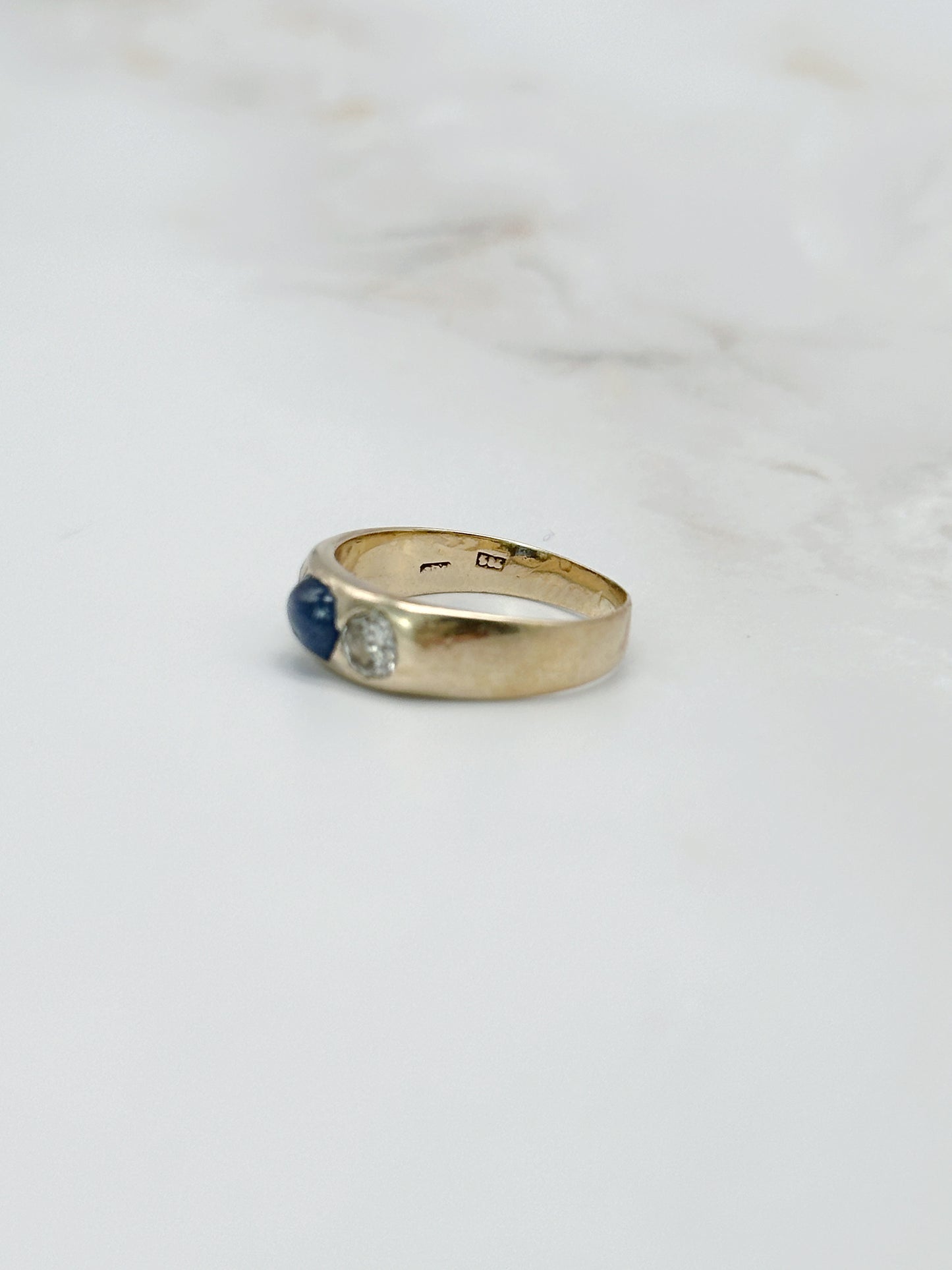 Vintage Bandring mit Saphir & Diamant