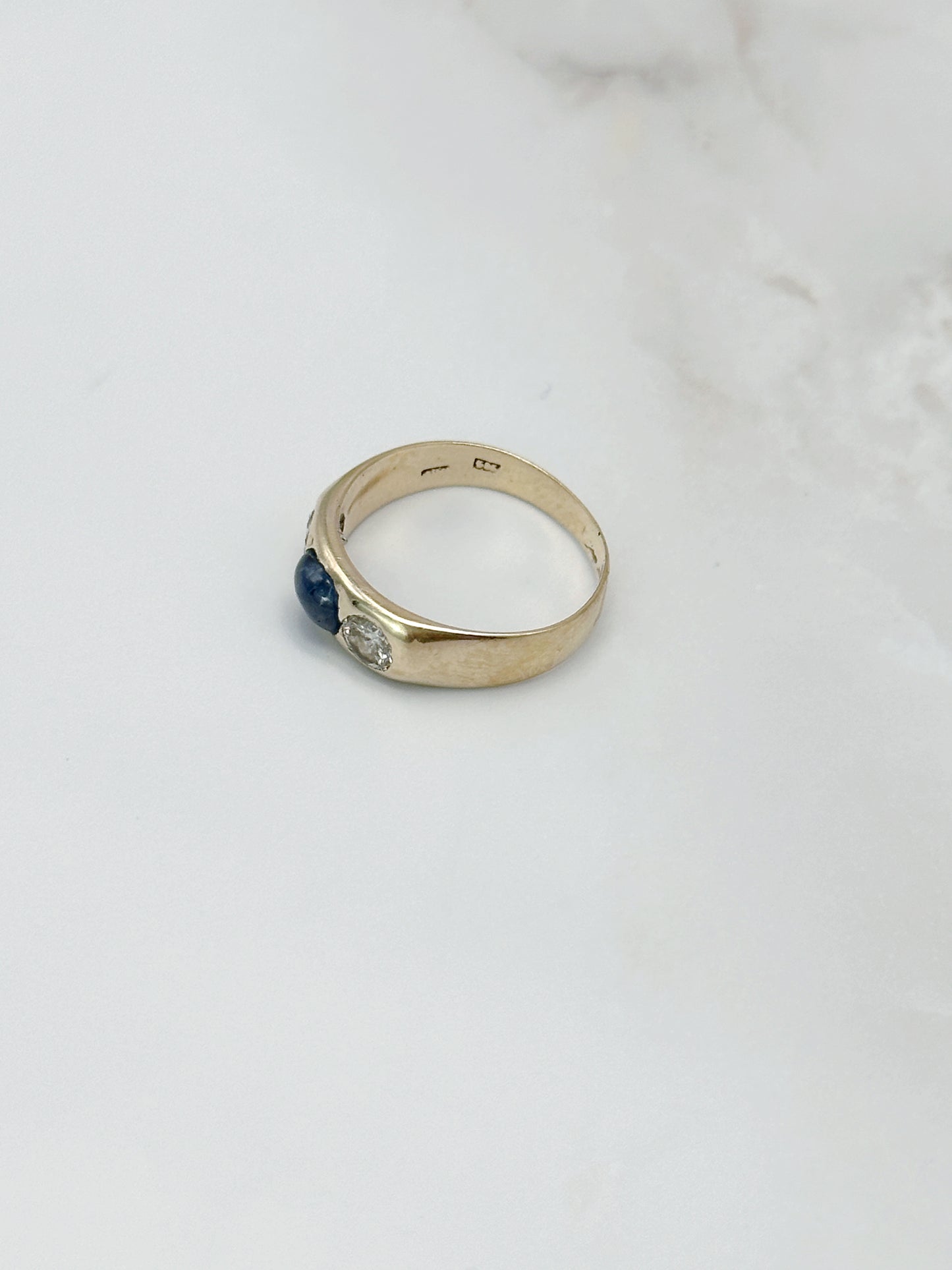 Vintage Bandring mit Saphir & Diamant