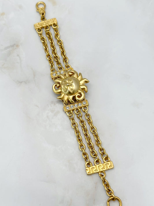 Vintage Armband Vergoldet mit Sonne & Strass