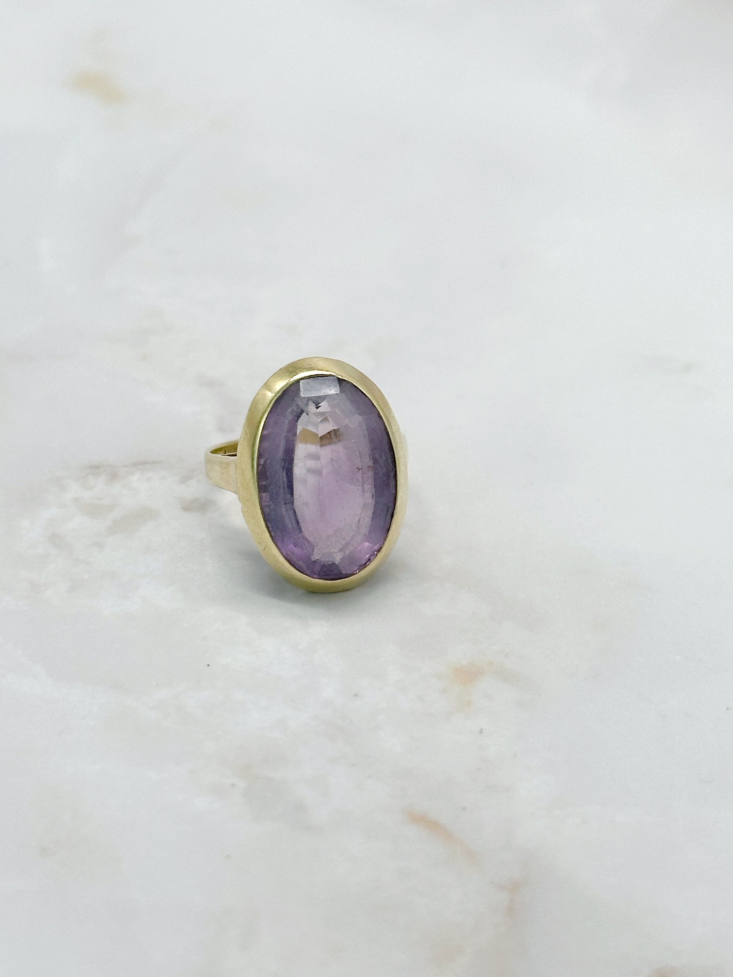 Eleganter Vintage Ring in 585 Gelbgold mit Amethyst