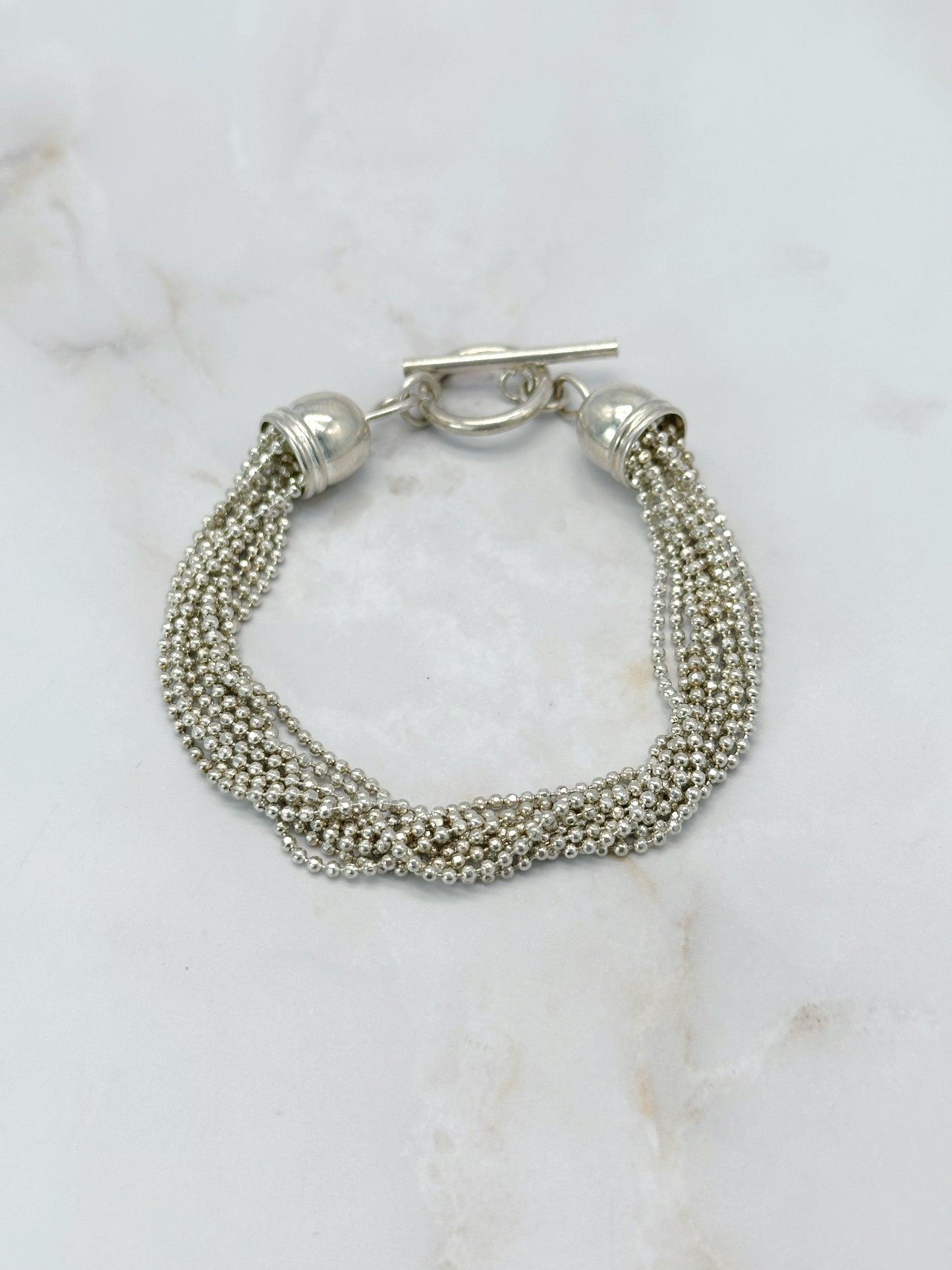 Feines Vintage Silberarmband Kugelketten