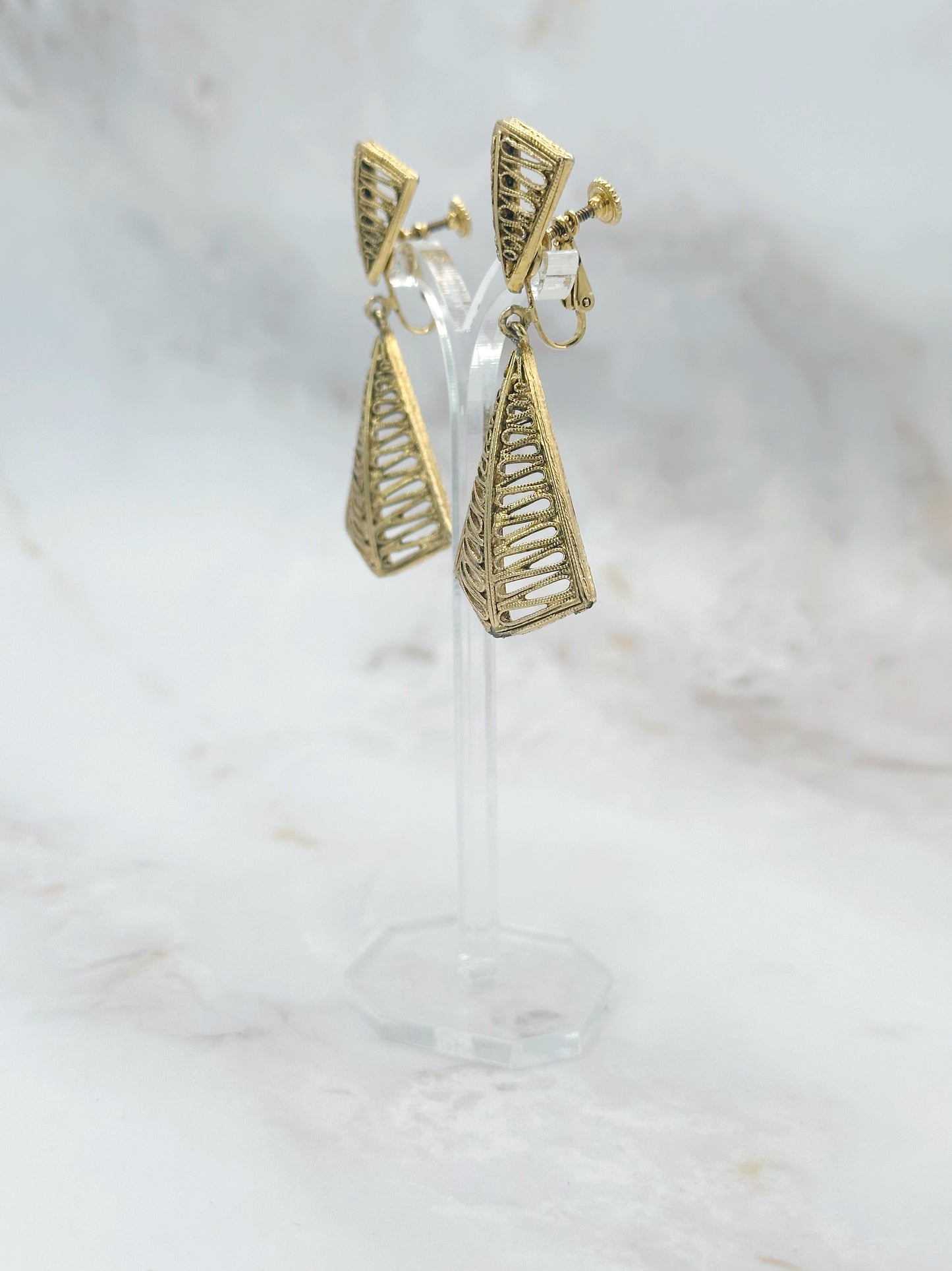 Vendome Gold-Plated Lattice Clip-On Earrings
