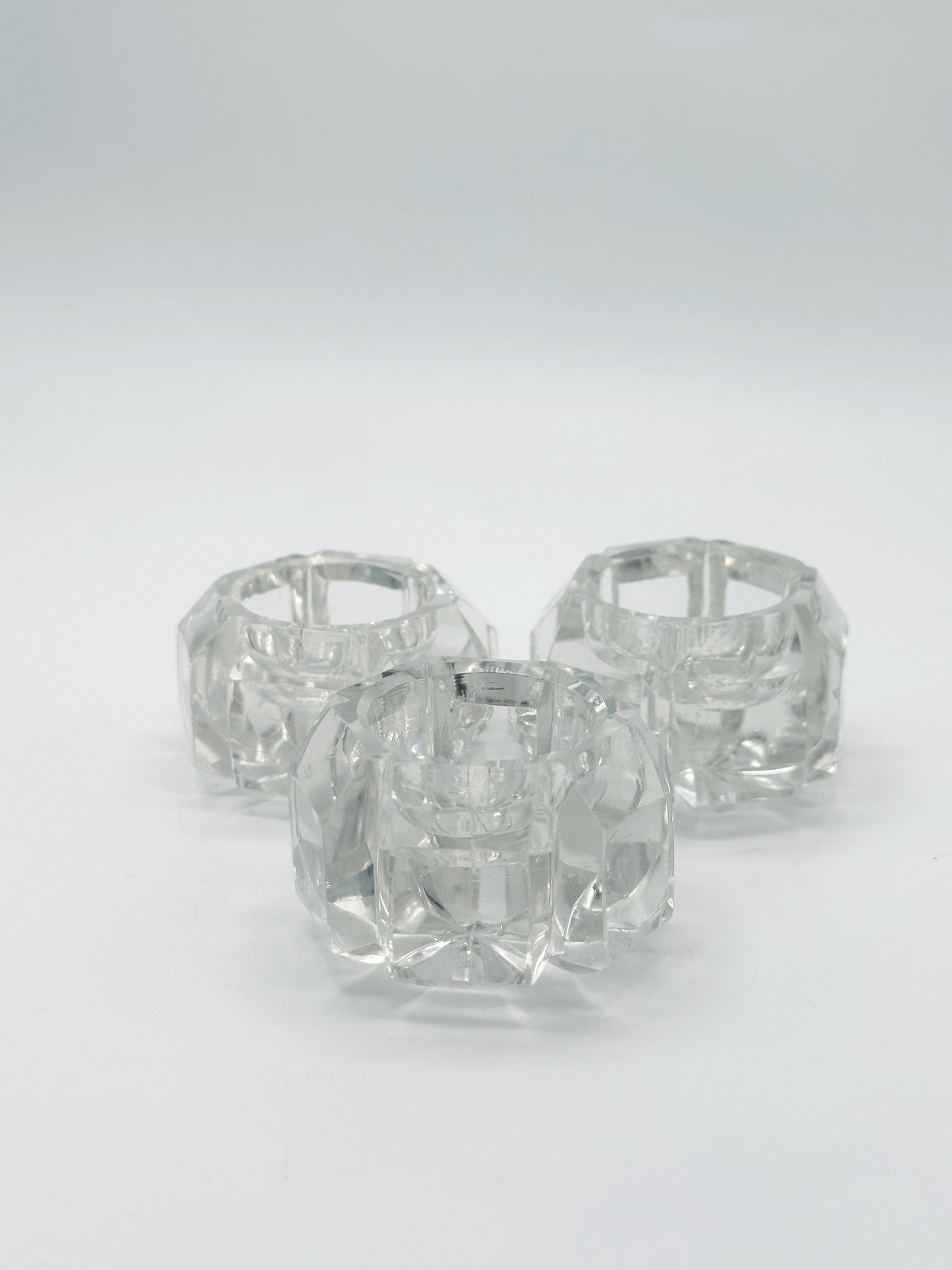 Set 3 Salzfässchen Kristallglas Geschliffen