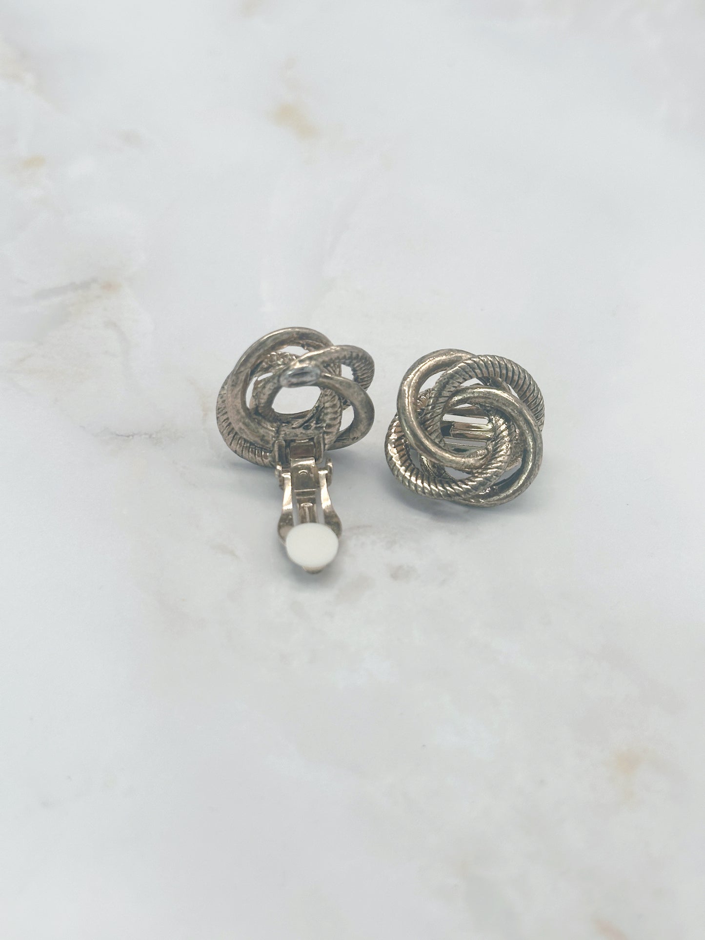 Vintage ear clips with elegant knot design