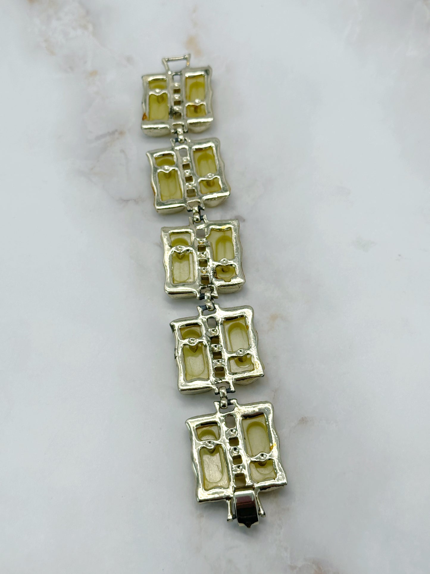 Vintage Lucite Armband Gelb Bambus-Design