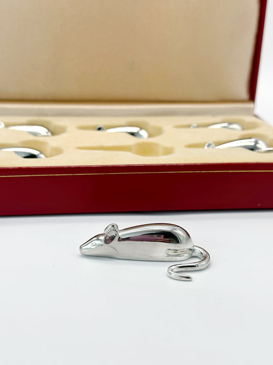 Set 6 Messerbänkchen Mäuseform in Originalbox